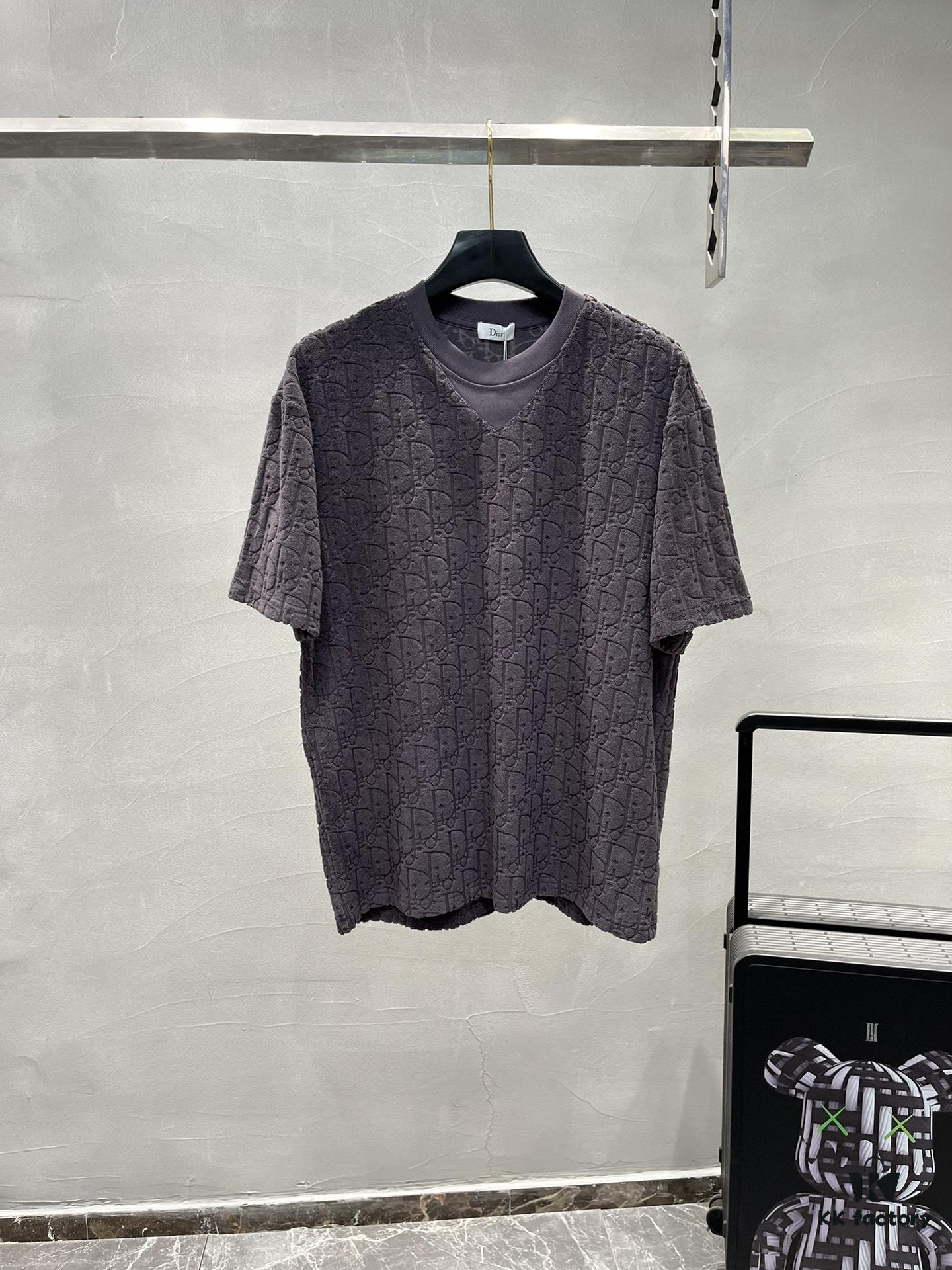 Dior 25s New Arrival Original Order T-Shirt, Custom Terry Fabric with Letter Jacquard, Classic Short-Sleeve Dior Fashion Style, Solid Color Design, Stylish and Versatile, Three Labels Complete