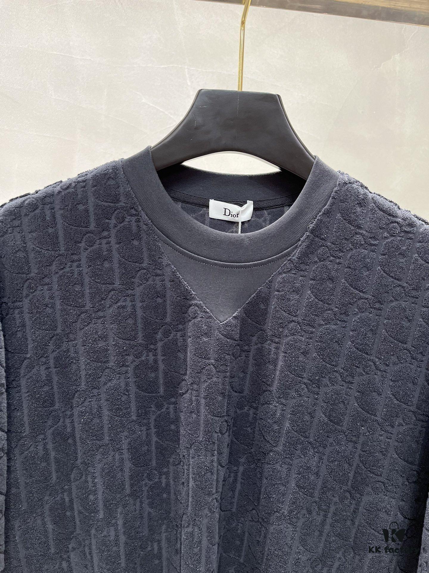 Dior 25s New Arrival Original Order T-Shirt, Custom Terry Fabric with Letter Jacquard, Classic Short-Sleeve Dior Fashion Style, Solid Color Design, Stylish and Versatile, Three Labels Complete