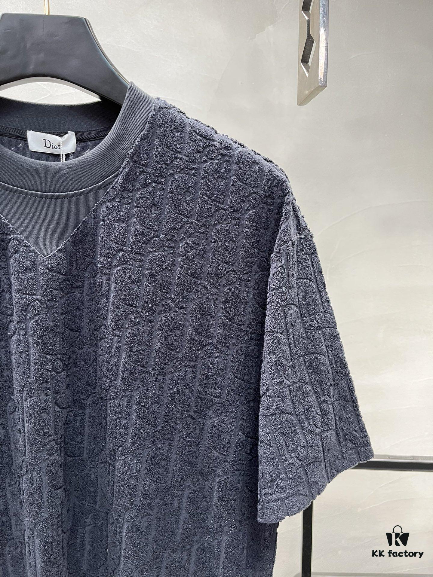 Dior 25s New Arrival Original Order T-Shirt, Custom Terry Fabric with Letter Jacquard, Classic Short-Sleeve Dior Fashion Style, Solid Color Design, Stylish and Versatile, Three Labels Complete