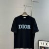 Dior 25s Streetwear T-Shirt, Unisex Design, Minimalist Style with 3D Embroidered Logo, Premium 260g Cotton Fabric, Black and White Options