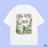 High-End Quality Dior 2025 Fall Spring/Summer Collection Floral Short-Sleeve T-Shirt, Distinct from Regular Prints, Crafted in Custom-Woven 270G 32-Ne Double-Yarn Pure Cotton Fabric, Relaxed Fit Unisex Design