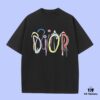Dior 2025 Fall Spring-Summer Collection Typography Logo Short-Sleeve T-Shirt, Premium Quality, Woven 270G 32-Count Double-Yarn Pure Cotton Fabric, Relaxed Fit Unisex Design