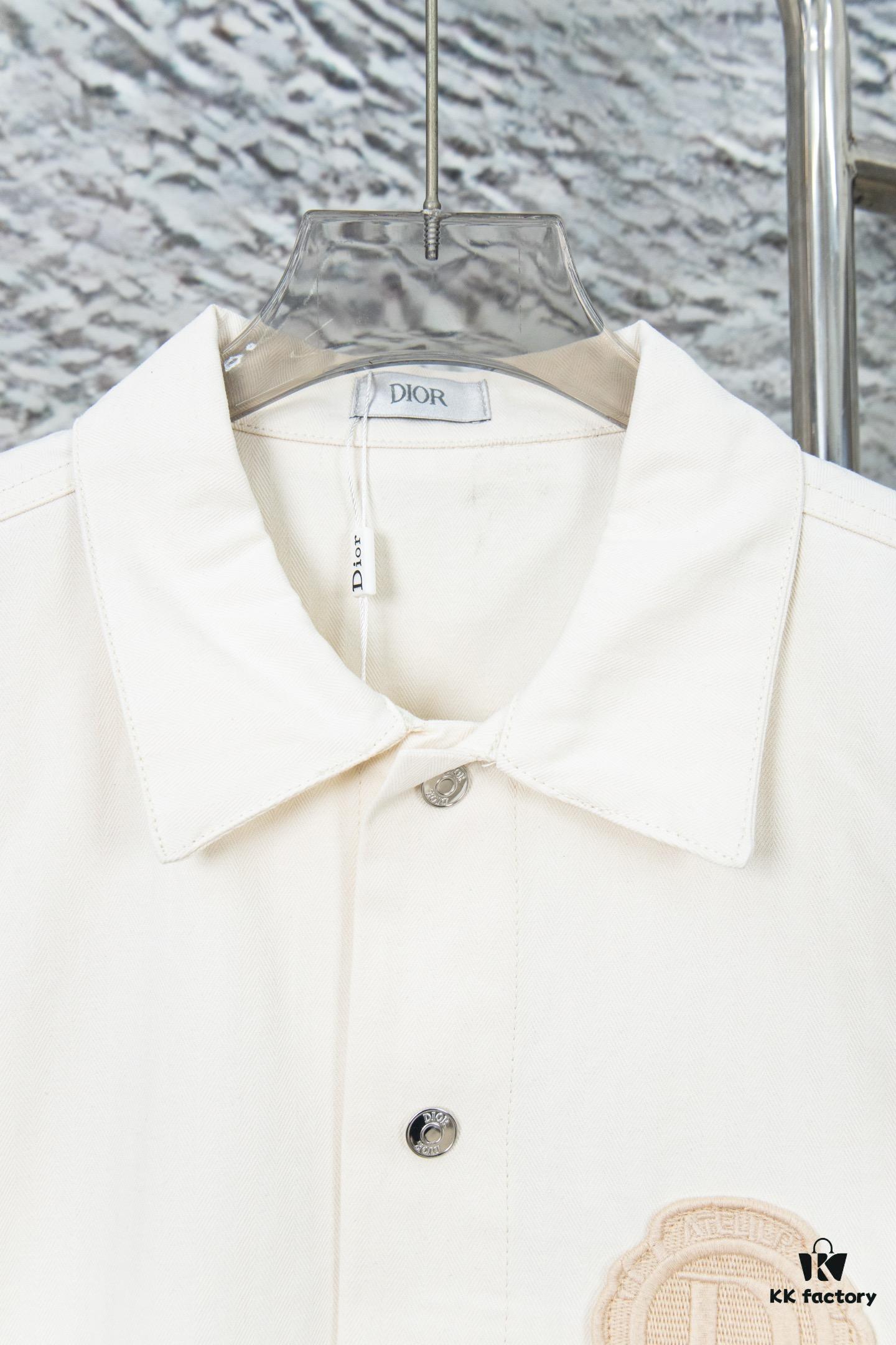 DIOR Beige Spring-Summer Embroidered Denim Jacket