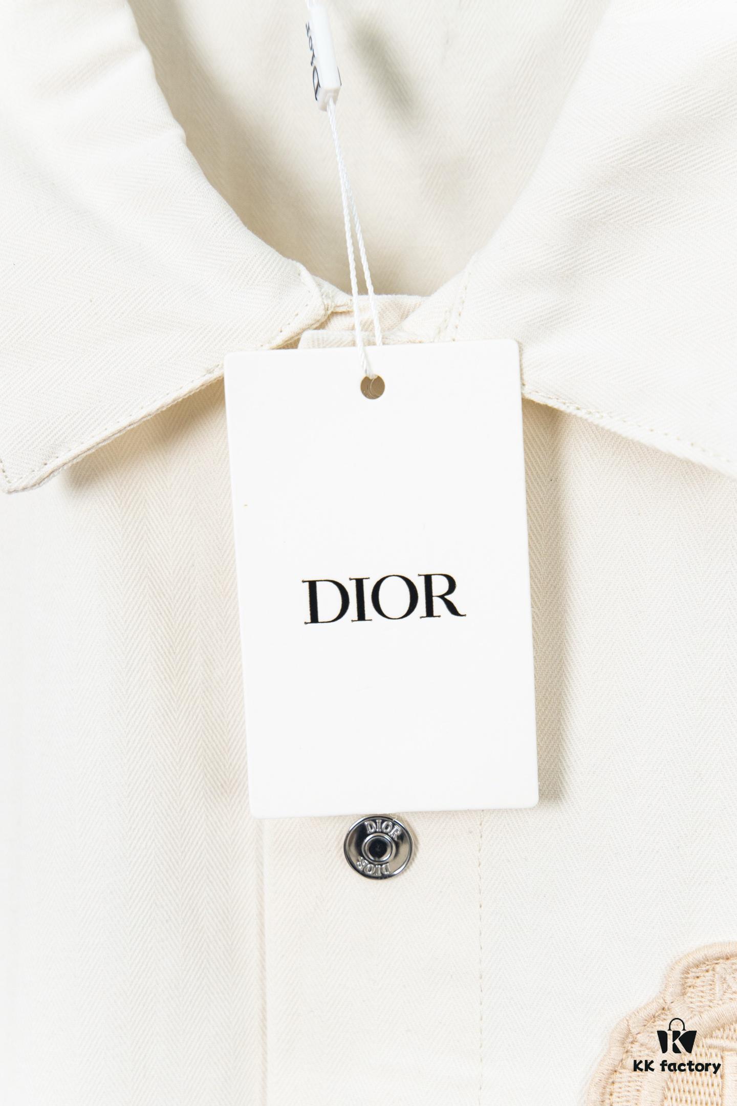 DIOR Beige Spring-Summer Embroidered Denim Jacket