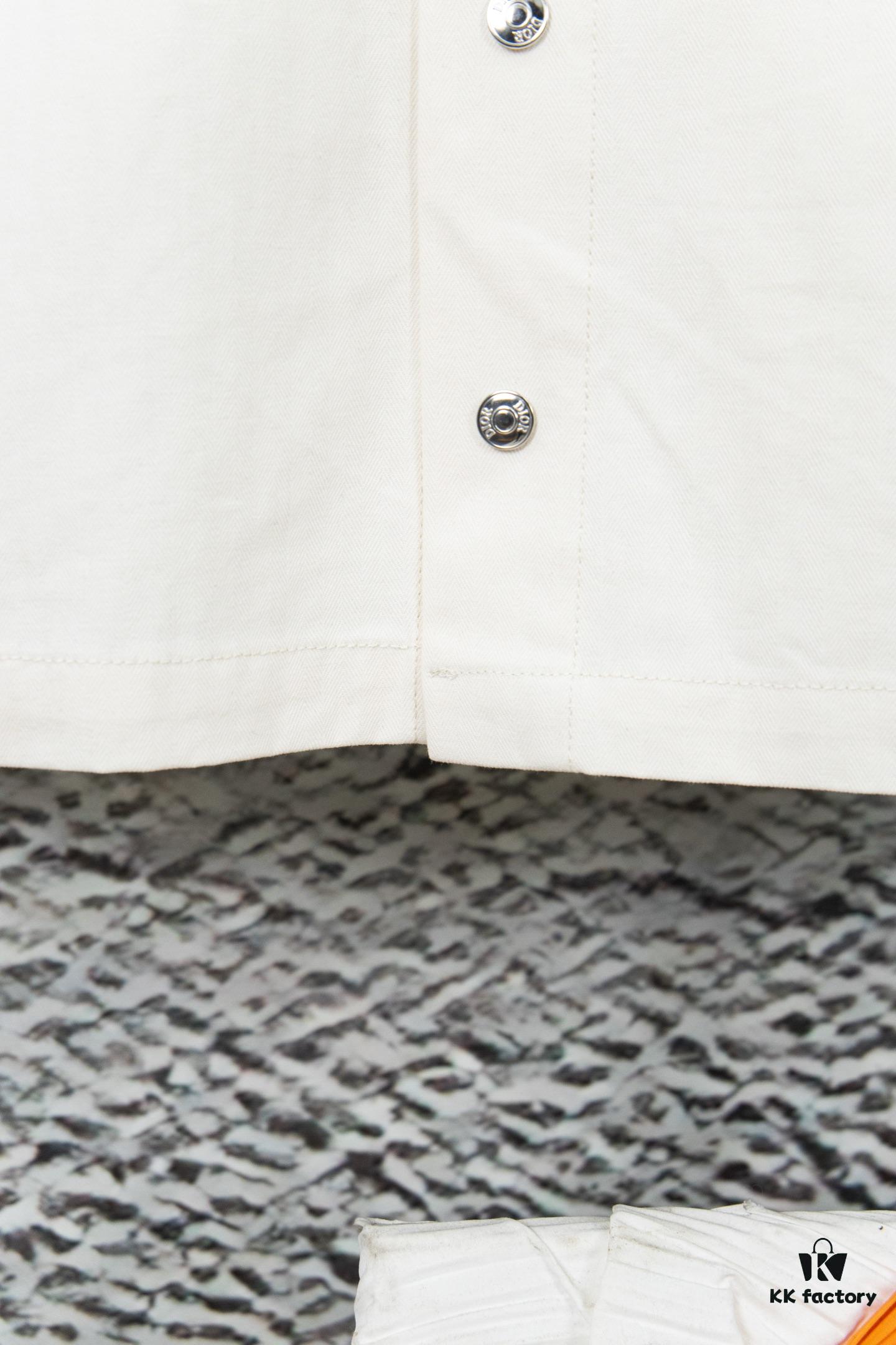 DIOR Beige Spring-Summer Embroidered Denim Jacket