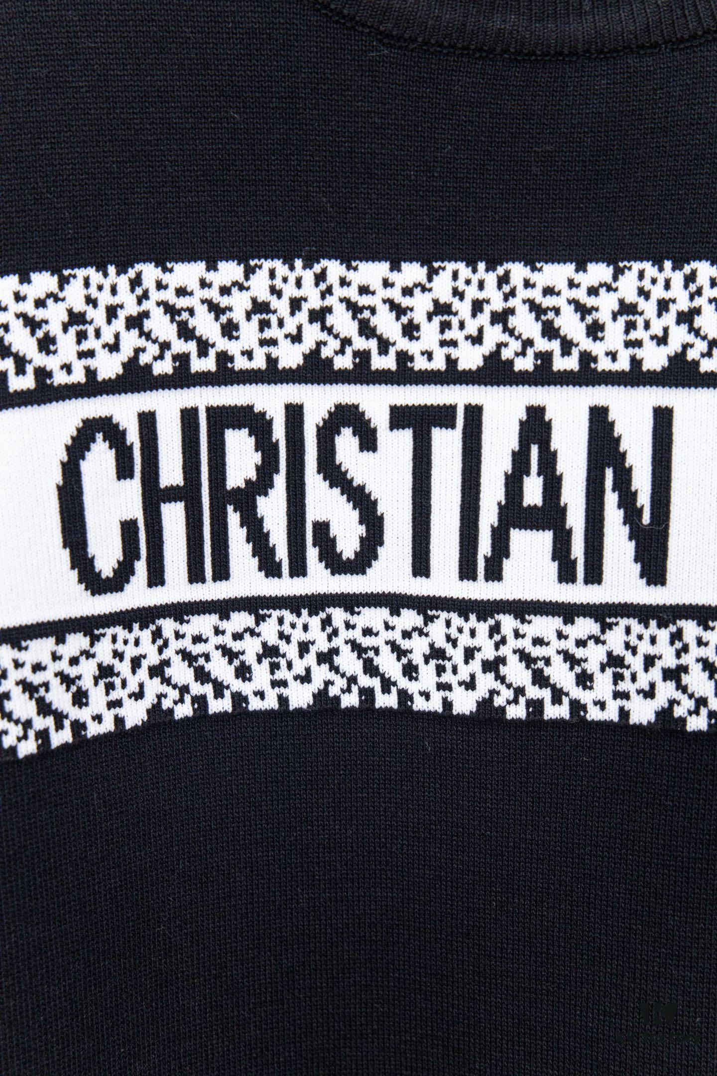 Dior New Arrival Jacquard Knit Short-Sleeve Slim-Fit Stretch T-Shirt Unisex