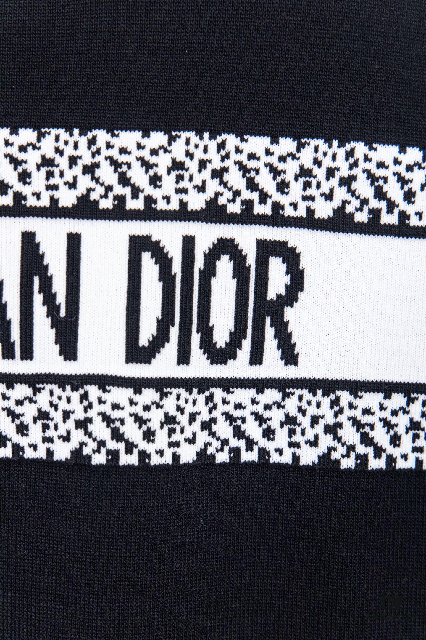 Dior New Arrival Jacquard Knit Short-Sleeve Slim-Fit Stretch T-Shirt Unisex