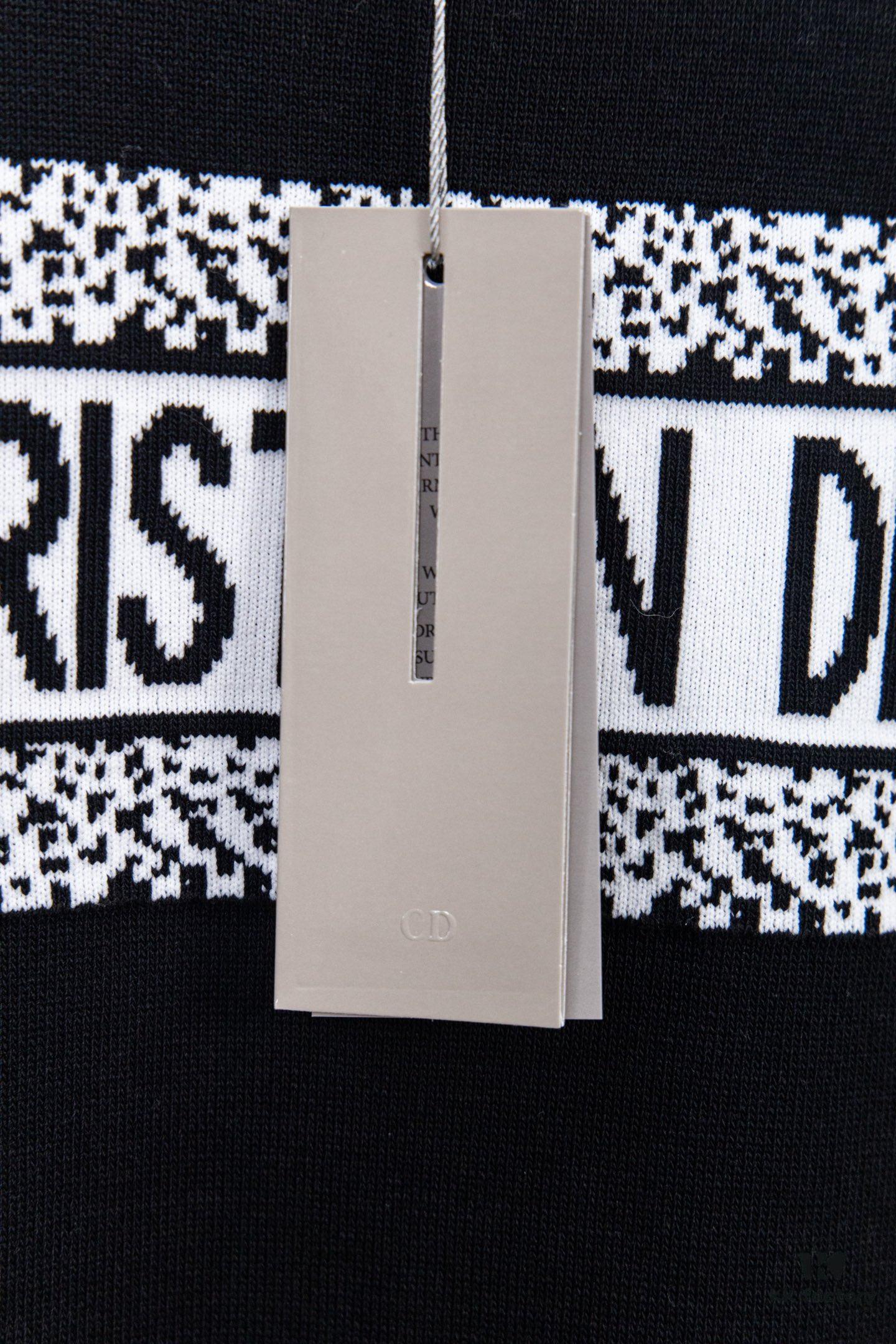 Dior New Arrival Jacquard Knit Short-Sleeve Slim-Fit Stretch T-Shirt Unisex