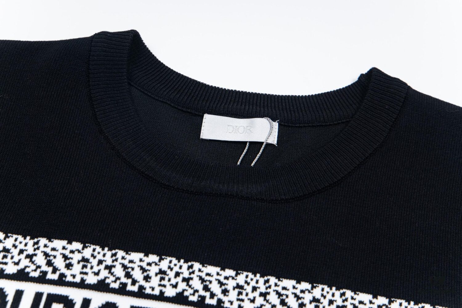 Dior New Arrival Jacquard Knit Short-Sleeve Slim-Fit Stretch T-Shirt Unisex
