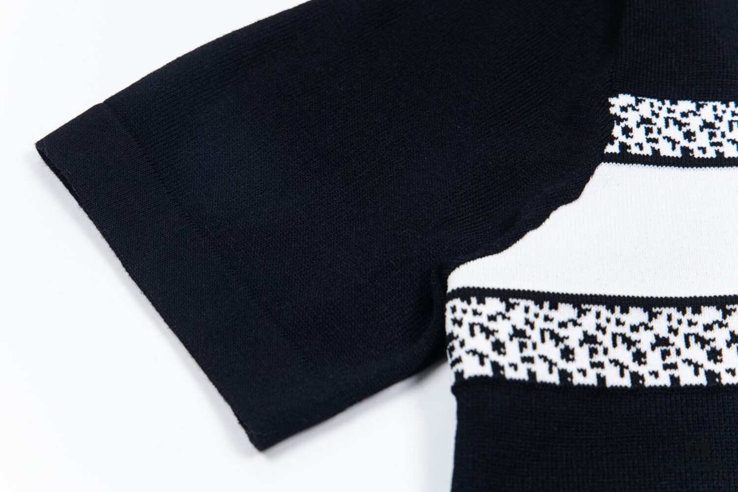 Dior New Arrival Jacquard Knit Short-Sleeve Slim-Fit Stretch T-Shirt Unisex