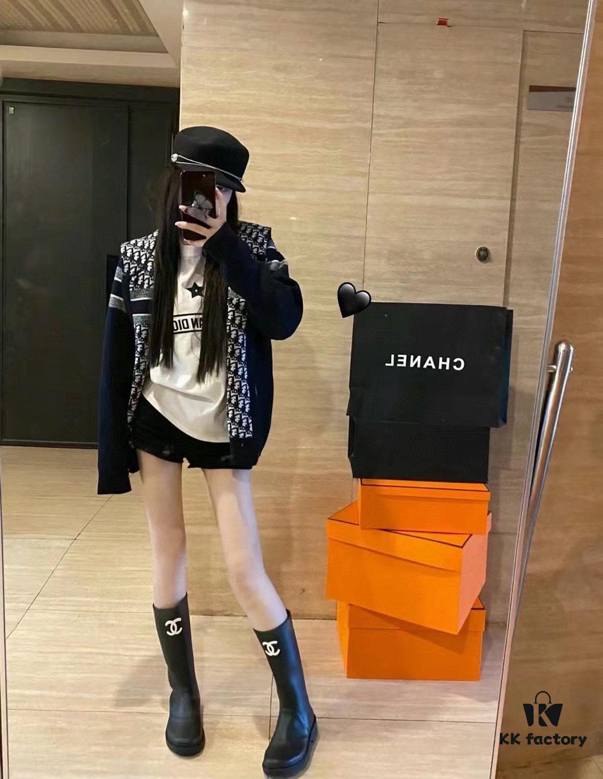 DIOR Cashmere Blend Reversible Logo Knit Coat