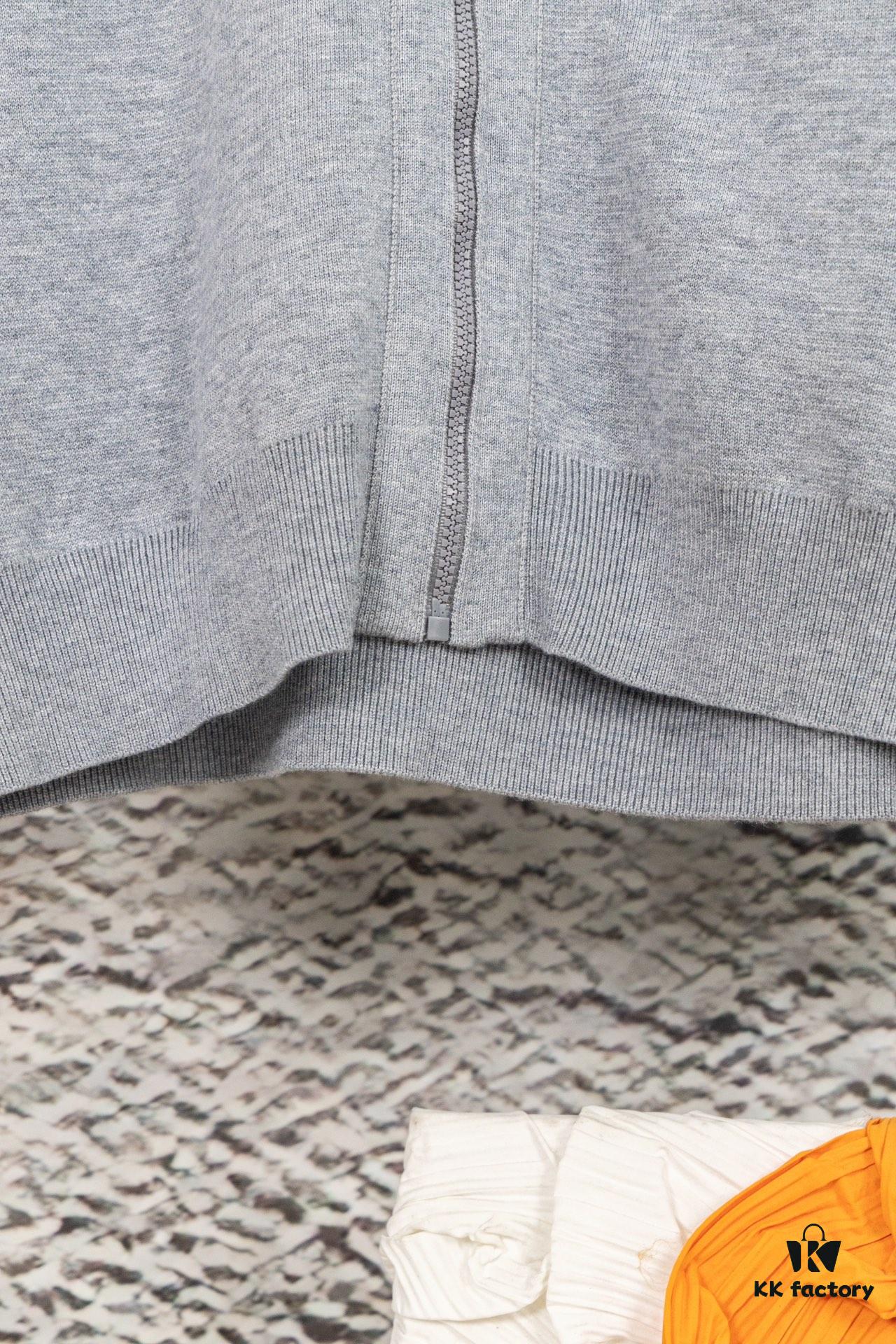 DIOR Cashmere Blend Reversible Logo Knit Coat