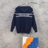 DIOR Cashmere Blend Reversible Logo Knit Coat