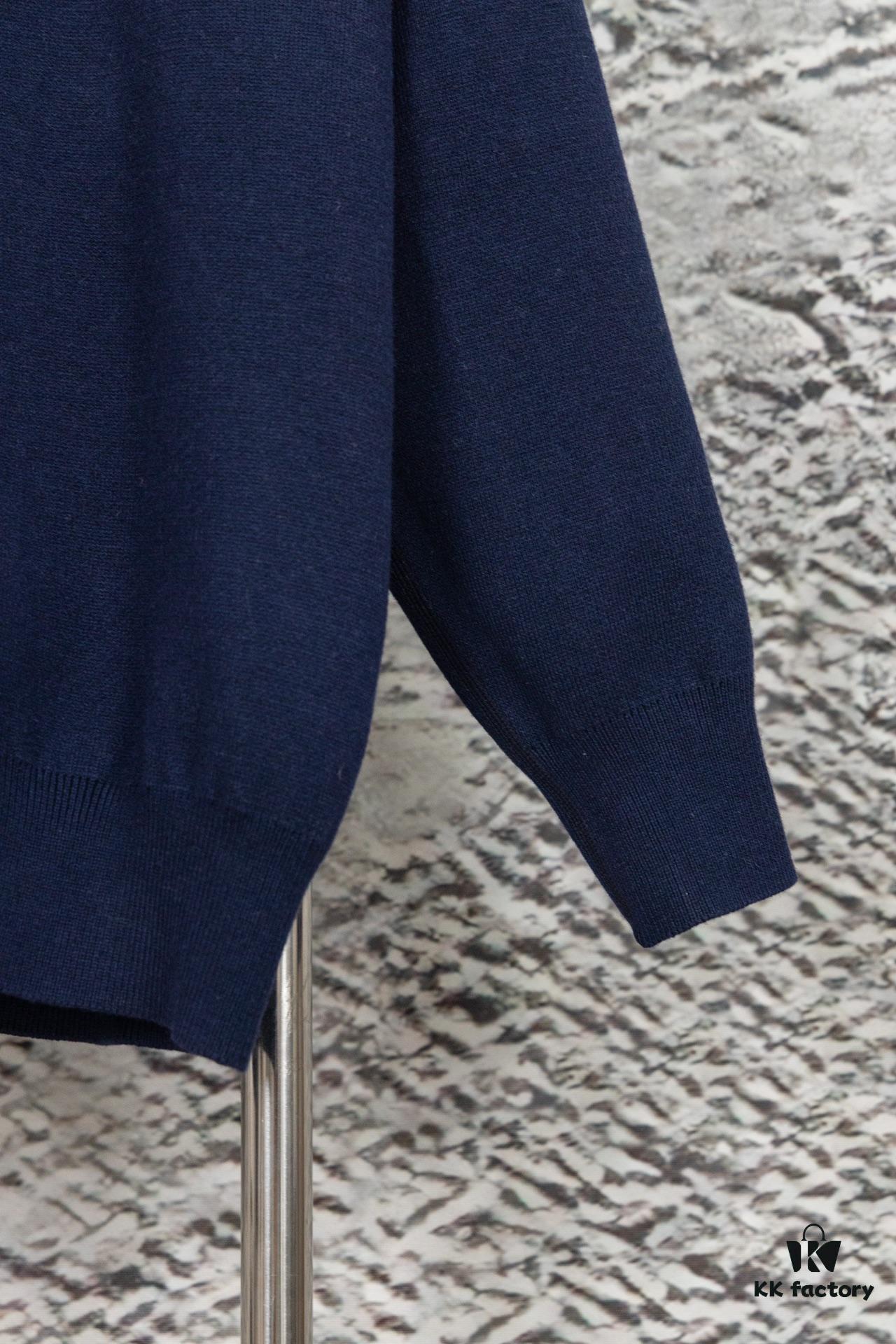 DIOR Cashmere Blend Reversible Logo Knit Coat