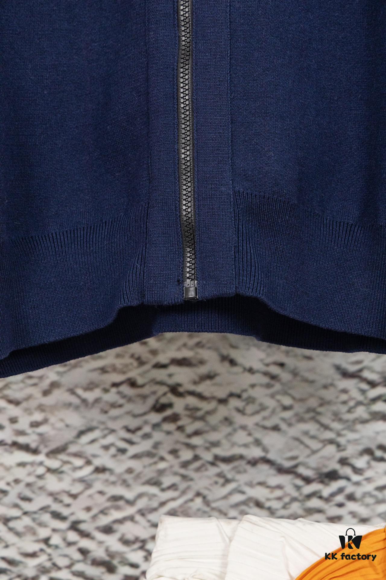 DIOR Cashmere Blend Reversible Logo Knit Coat