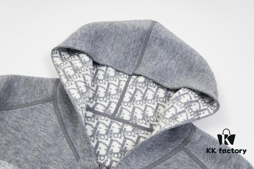 DIOR Logo-Knit Reversible Cashmere Blend Coat