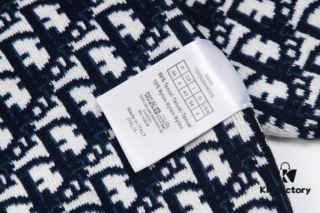 DIOR Knit Coat with Reversible Cashmere and Monogram Logo