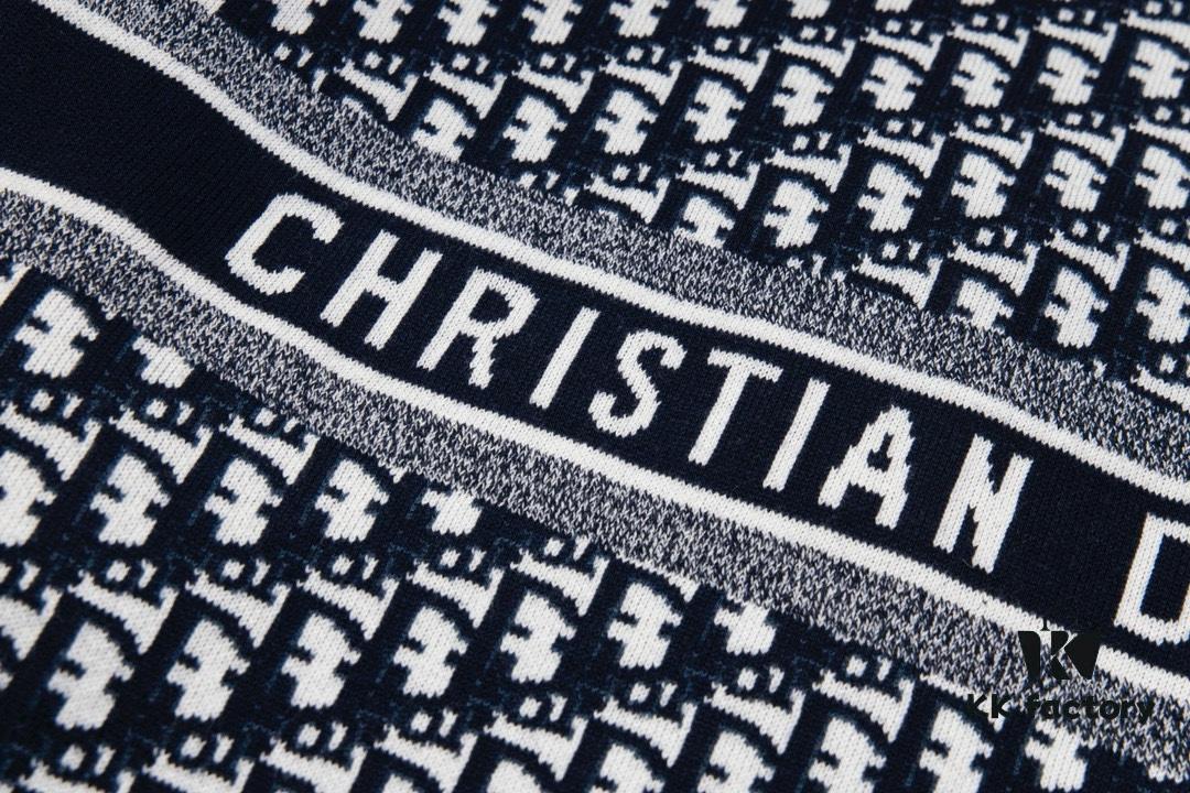 DIOR Knit Coat with Reversible Cashmere and Monogram Logo