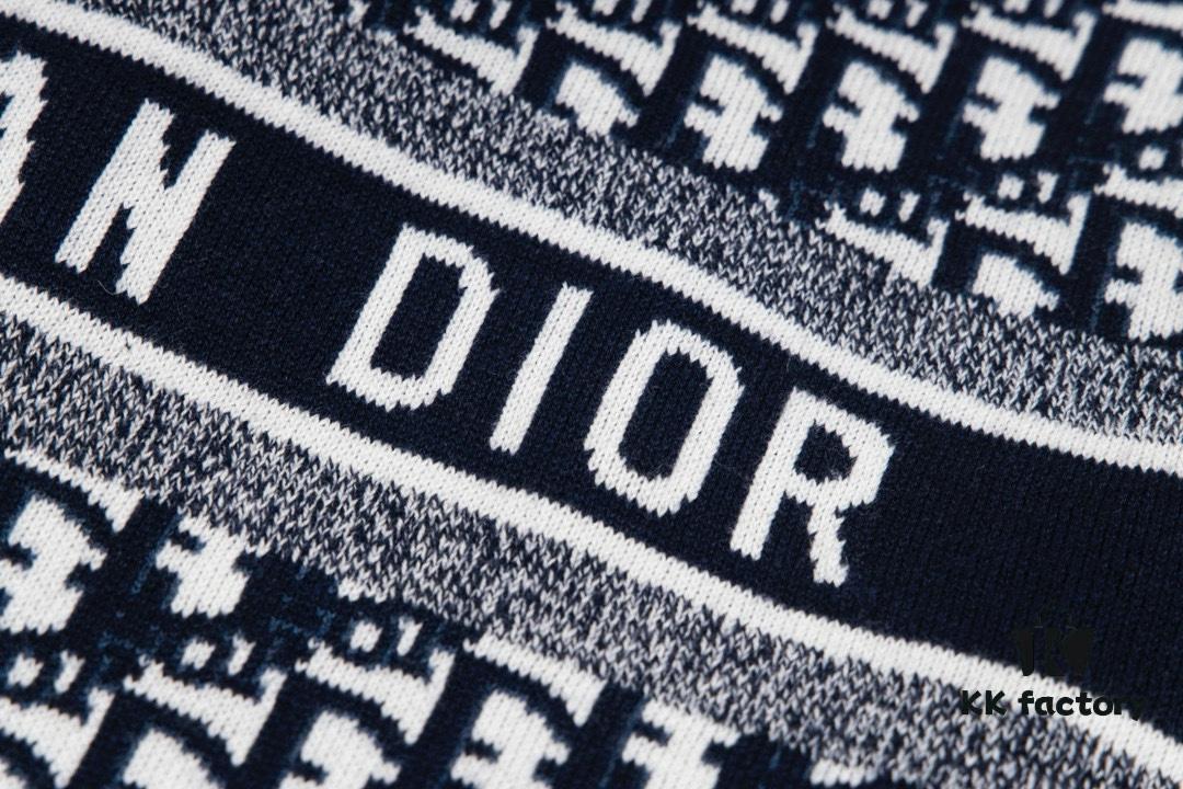 DIOR Knit Coat with Reversible Cashmere and Monogram Logo