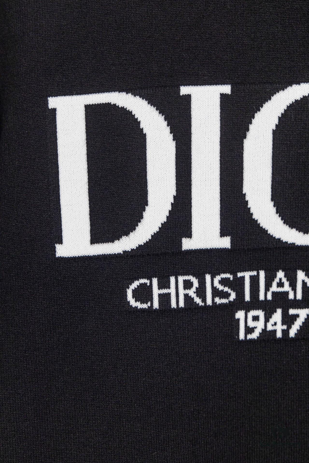 DIOR Autumn/Winter New Arrival Crew Neck Sweater with Chest Letter Jacquard Pattern, Unisex Stylish Casual Wear