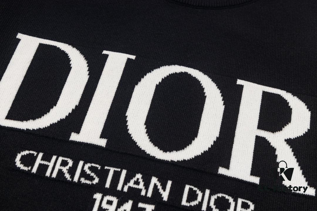 DIOR Autumn-Winter New Arrival Letter Jacquard Crew Neck Sweater Unisex Stylish Pullover