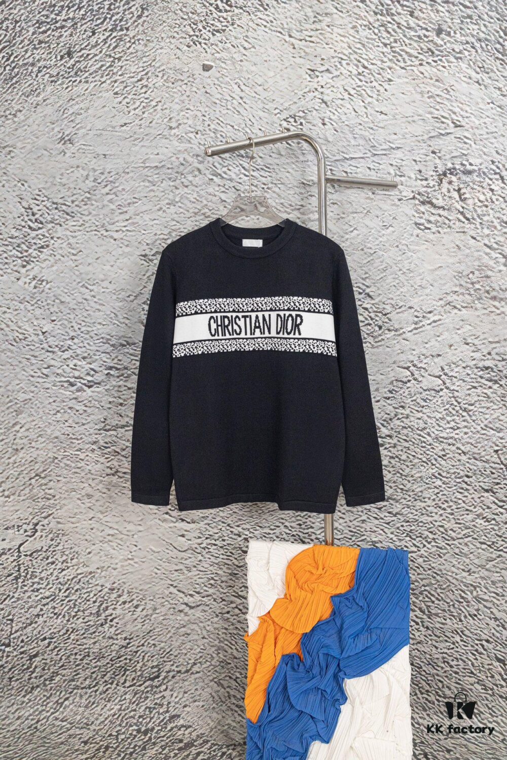 Dior DIOR New 2024 Jacquard Knit Long Sleeve Sweater Unisex, Classic Elastic Slim-Fit Short Sleeve T-Shirt, Exquisitely Crafted, Smooth and Breathable Fabric, High-End Soft Touch, Lightweight and Comfortable