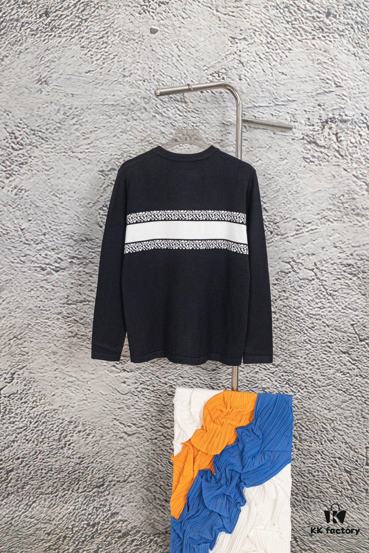 Dior DIOR New 2024 Jacquard Knit Long Sleeve Sweater Unisex, Classic Elastic Slim-Fit Short Sleeve T-Shirt, Exquisitely Crafted, Smooth and Breathable Fabric, High-End Soft Touch, Lightweight and Comfortable