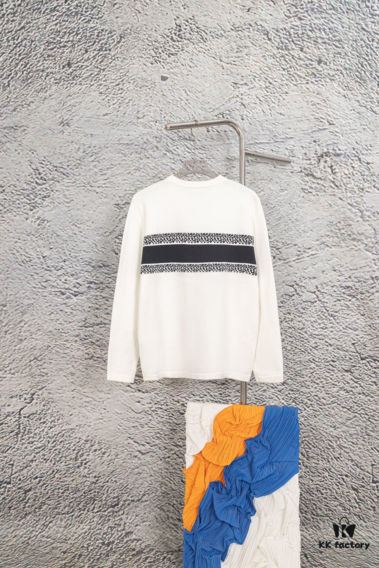 Dior 2024 New Arrival Jacquard Knit Long Sleeve Sweater Unisex, Classic Elastic Slim-Fit T-Shirt Short Sleeve, Exquisitely Crafted, Smooth and Breathable Fabric, High-Quality Fine-Knit Stretch Material, Lightweight and Comfortable