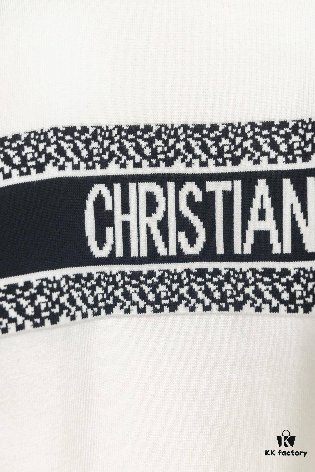 Dior 2024 New Arrival Jacquard Knit Long Sleeve Sweater Unisex, Classic Elastic Slim-Fit T-Shirt Short Sleeve, Exquisitely Crafted, Smooth and Breathable Fabric, High-Quality Fine-Knit Stretch Material, Lightweight and Comfortable