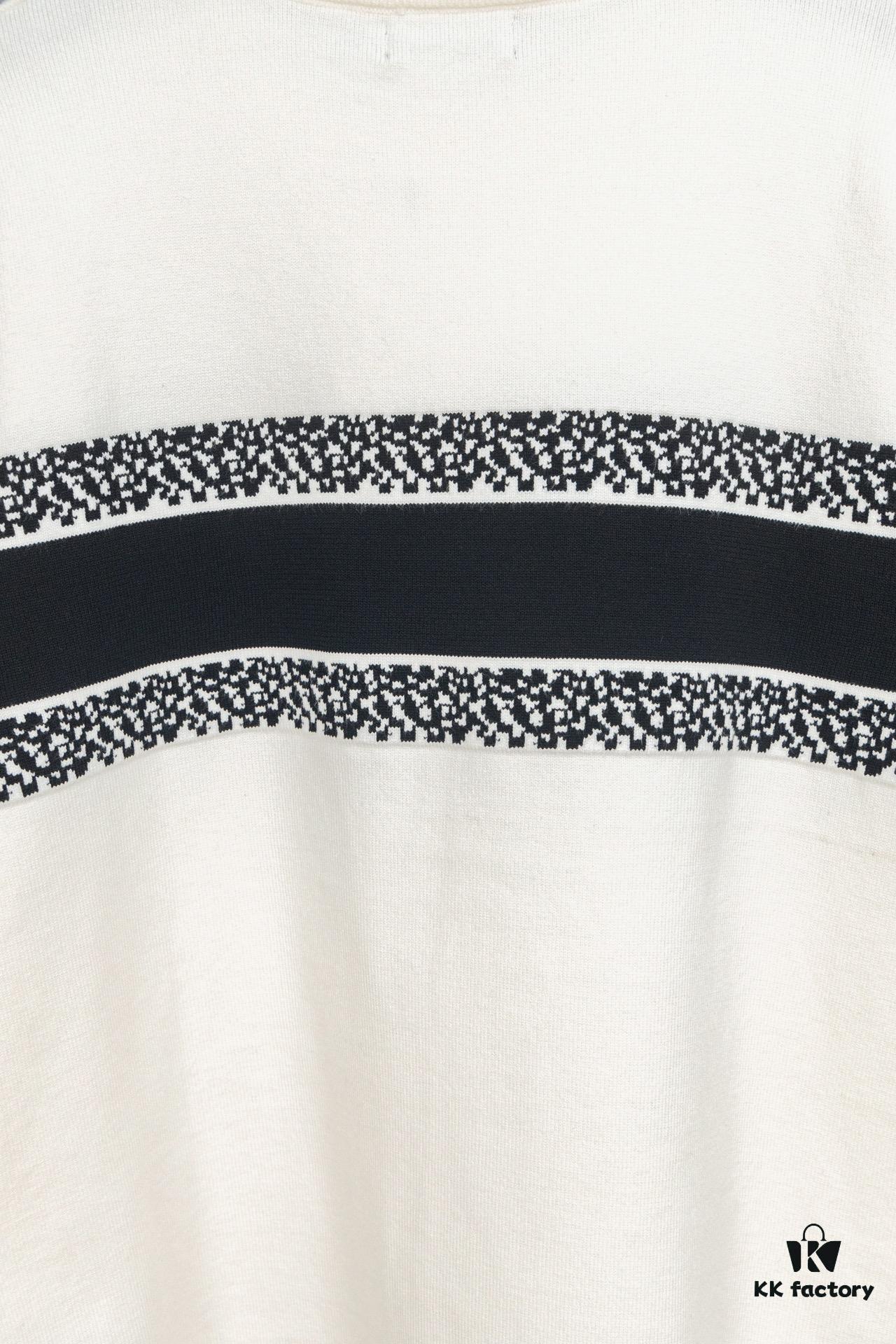 Dior 2024 New Arrival Jacquard Knit Long Sleeve Sweater Unisex, Classic Elastic Slim-Fit T-Shirt Short Sleeve, Exquisitely Crafted, Smooth and Breathable Fabric, High-Quality Fine-Knit Stretch Material, Lightweight and Comfortable