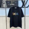 LOEWE New Arrival Towel Embroidery T-Shirt, High-Quality 280g Double-Yarn Cotton Fabric, Soft and Comfortable Wear, Heavyweight Smooth Cotton Washed Feel, Premium Front Letter Towel Embroidery with Special Craftsmanship, Custom Dyeing, Full Branding, Not Ordinary Market Version