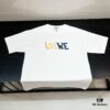 LOEWE New Arrival Towel Embroidery T-Shirt, High-Quality 280g Double-Yarn Cotton Fabric, Soft and Comfortable Wear, Heavyweight Smooth Cotton Washed Feel, Premium Front Letter Towel Embroidery with Special Craftsmanship, Custom Dyeing, Full Branding, Not Ordinary Market Version