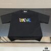 LOEWE New Arrival Towel Embroidery T-Shirt, High-Quality 280g Double-Yarn Cotton Fabric, Soft and Comfortable Wear, Heavyweight Smooth Cotton Washed Feel, Premium Front Letter Towel Embroidery with Special Craftsmanship, Custom Dyeing, Full Branding, Not Ordinary Market Version