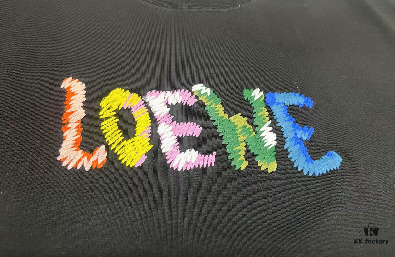 LOEWE New Arrival Towel Embroidery T-Shirt, High-Quality 280g Double-Yarn Cotton Fabric, Soft and Comfortable Wear, Heavyweight Smooth Cotton Washed Feel, Premium Front Letter Towel Embroidery with Special Craftsmanship, Custom Dyeing, Full Branding, Not Ordinary Market Version