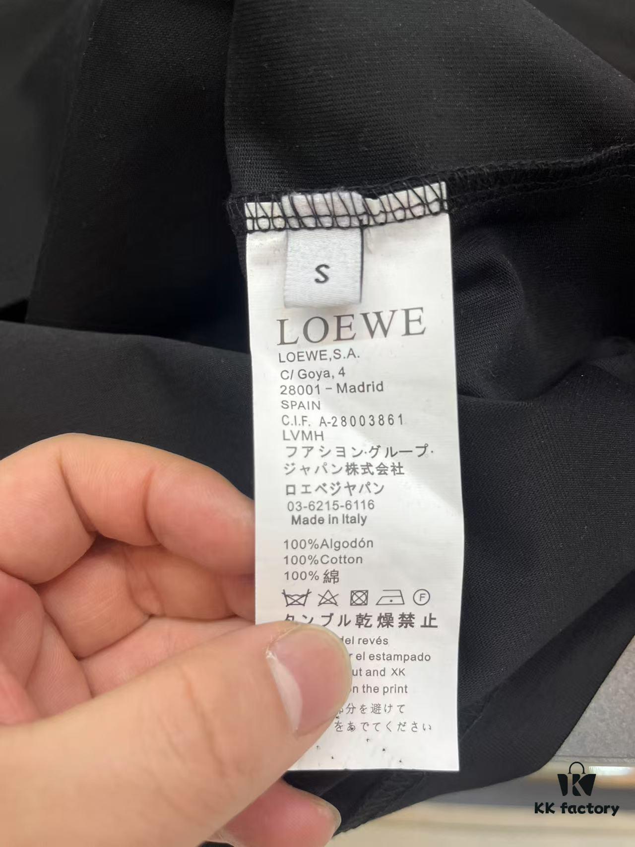 LOEWE New Arrival Towel Embroidery T-Shirt, High-Quality 280g Double-Yarn Cotton Fabric, Soft and Comfortable Wear, Heavyweight Smooth Cotton Washed Feel, Premium Front Letter Towel Embroidery with Special Craftsmanship, Custom Dyeing, Full Branding, Not Ordinary Market Version