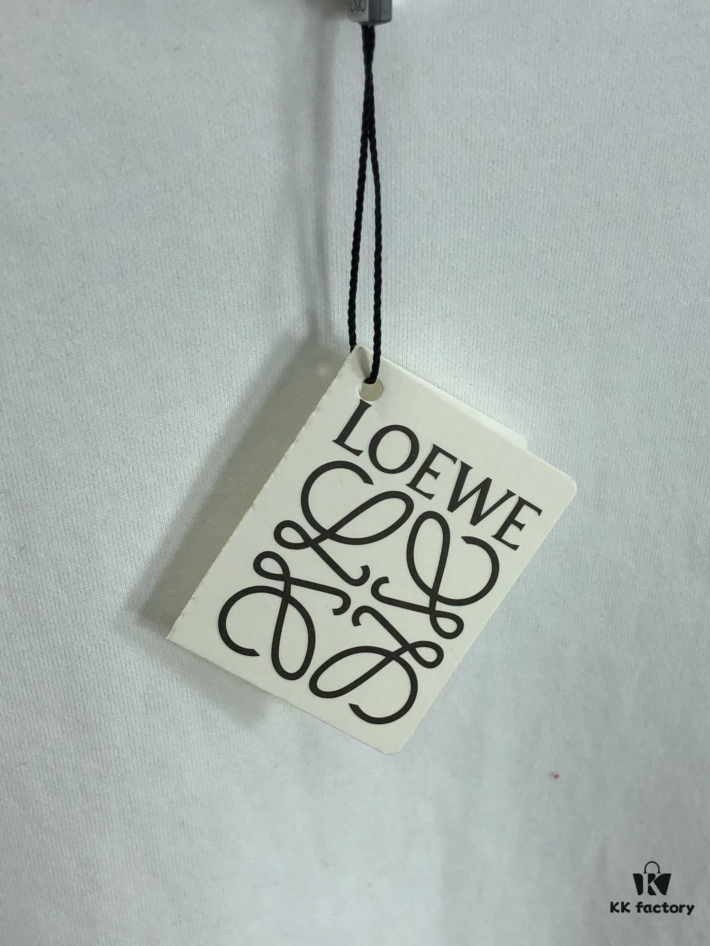 LOEW Loewe 2025 Spring/Summer New Arrival Round Neck Short Sleeve T-Shirt with Laser-Burned Floral Print Effect, Made from 320g Double-Yarn Combed Cotton Fabric, Slightly Relaxed Fit, Soft and Substantial Fabric Texture, Unisex Design