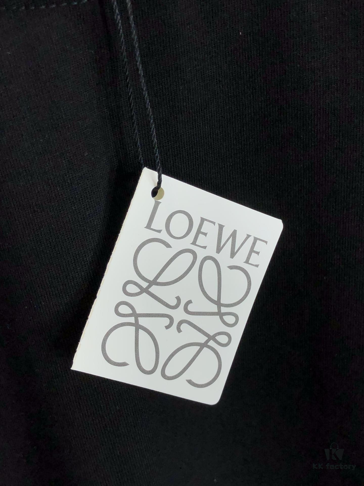 LOEW Loewe 2025 Spring/Summer New Arrival Round Neck Short Sleeve Hand-Painted Print High Grammage 320g Double-Yarn Combed Cotton Fabric Slightly Loose Fit Unisex