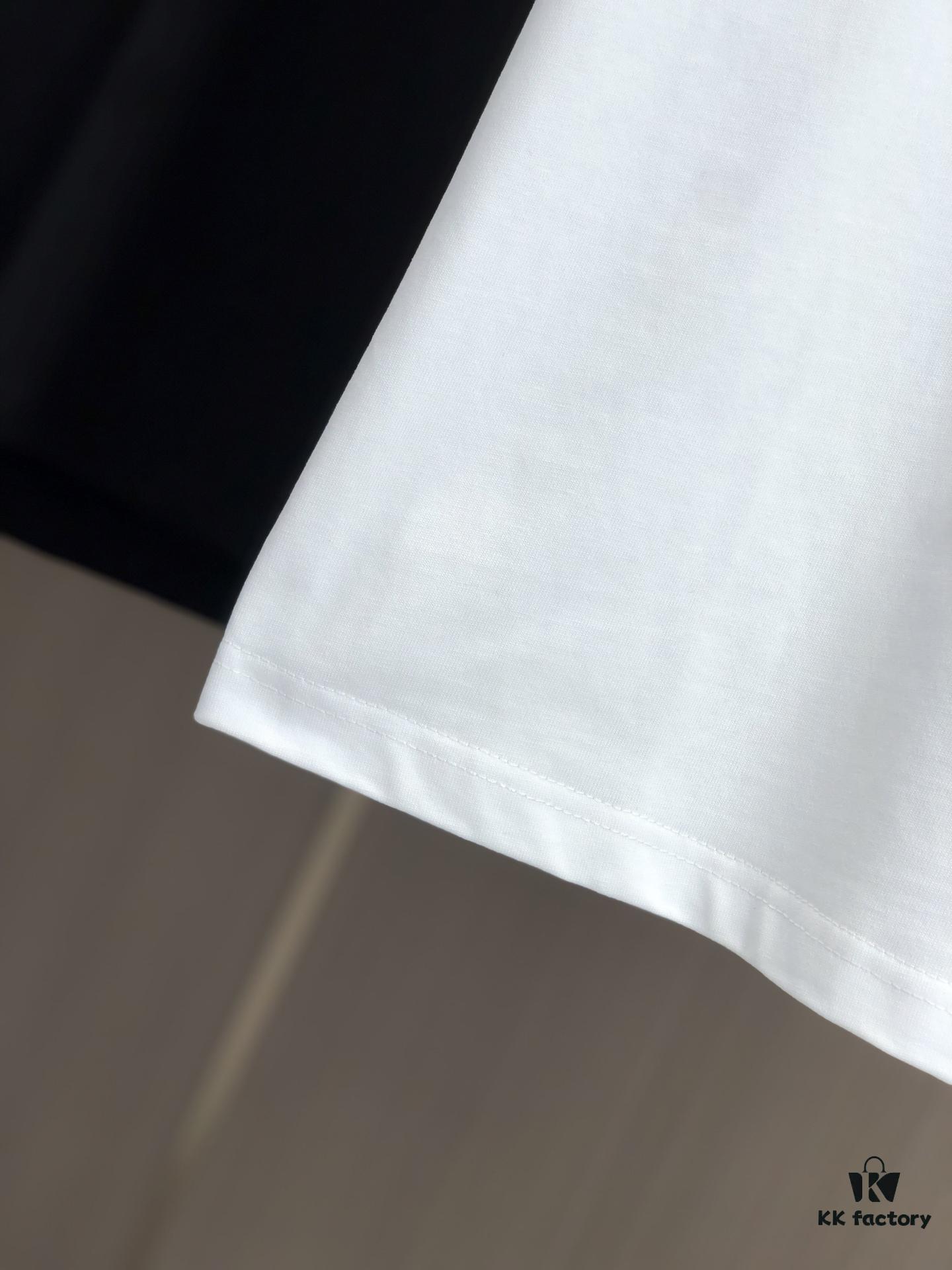 LOEW Loewe 2025 Spring/Summer New Arrival Round Neck Short Sleeve Hand-painted Print High Grammage 320g Double-combed Cotton Fabric Slightly Loose Fit Unisex