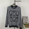 New LOEWE 22SS Exquisite Heather Gray Jacquard Crew Neck Sweater