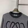 New LOEWE 22SS Exquisite Heather Gray Jacquard Crew Neck Sweater