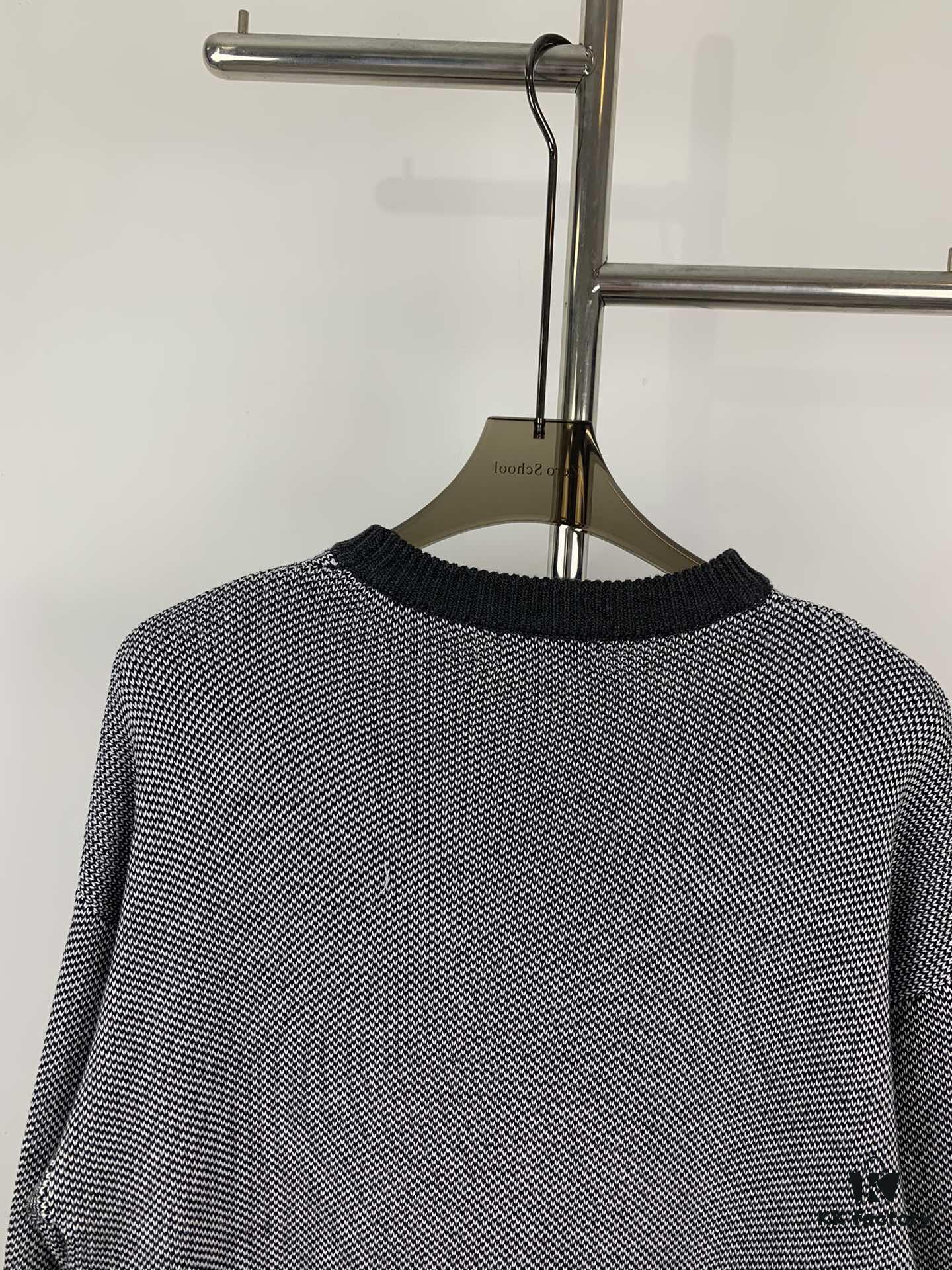 New LOEWE 22SS Exquisite Heather Gray Jacquard Crew Neck Sweater