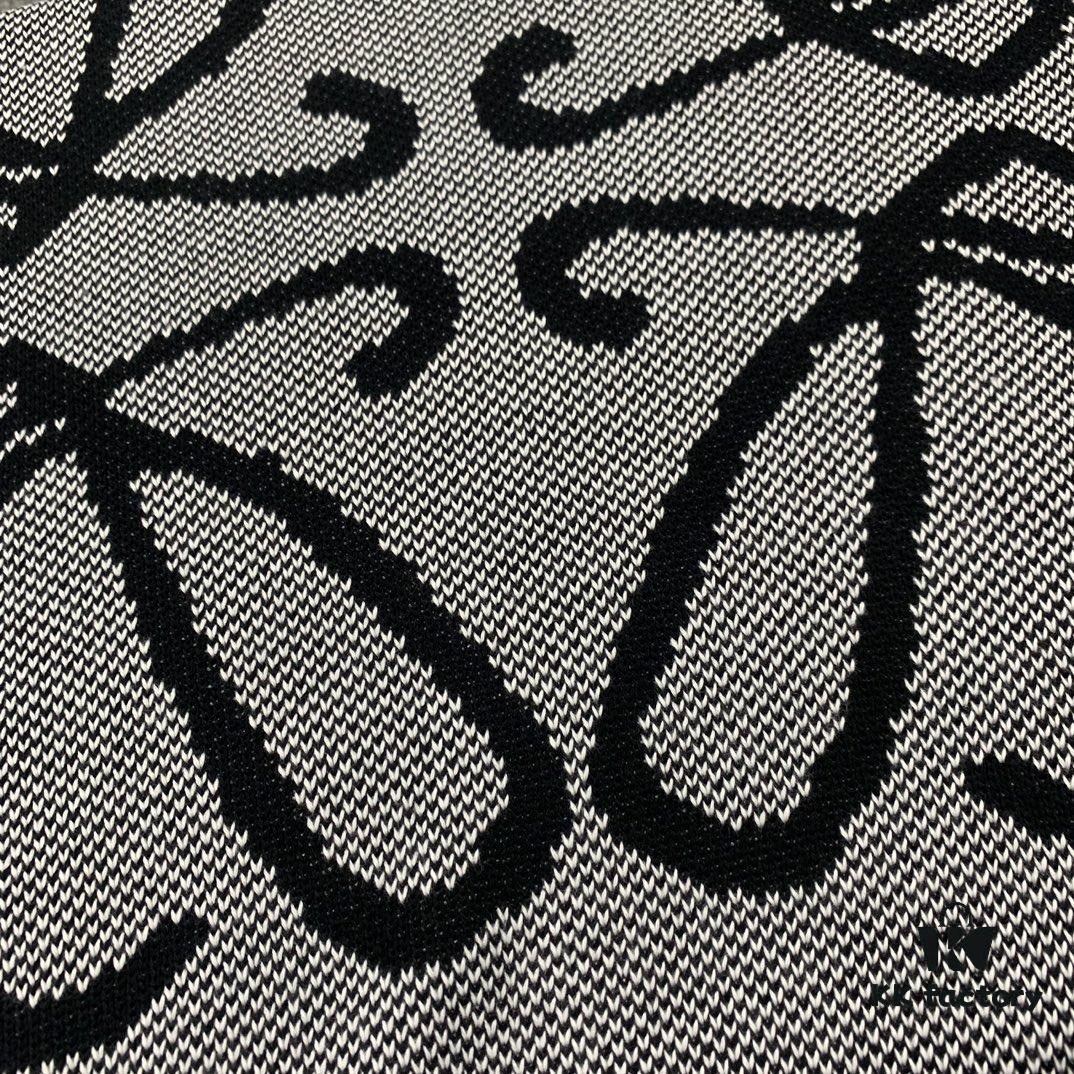 New LOEWE 22SS Exquisite Heather Gray Jacquard Crew Neck Sweater