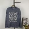 New LOEWE 22SS Exquisite Heather Gray Jacquard Round-Neck Sweater