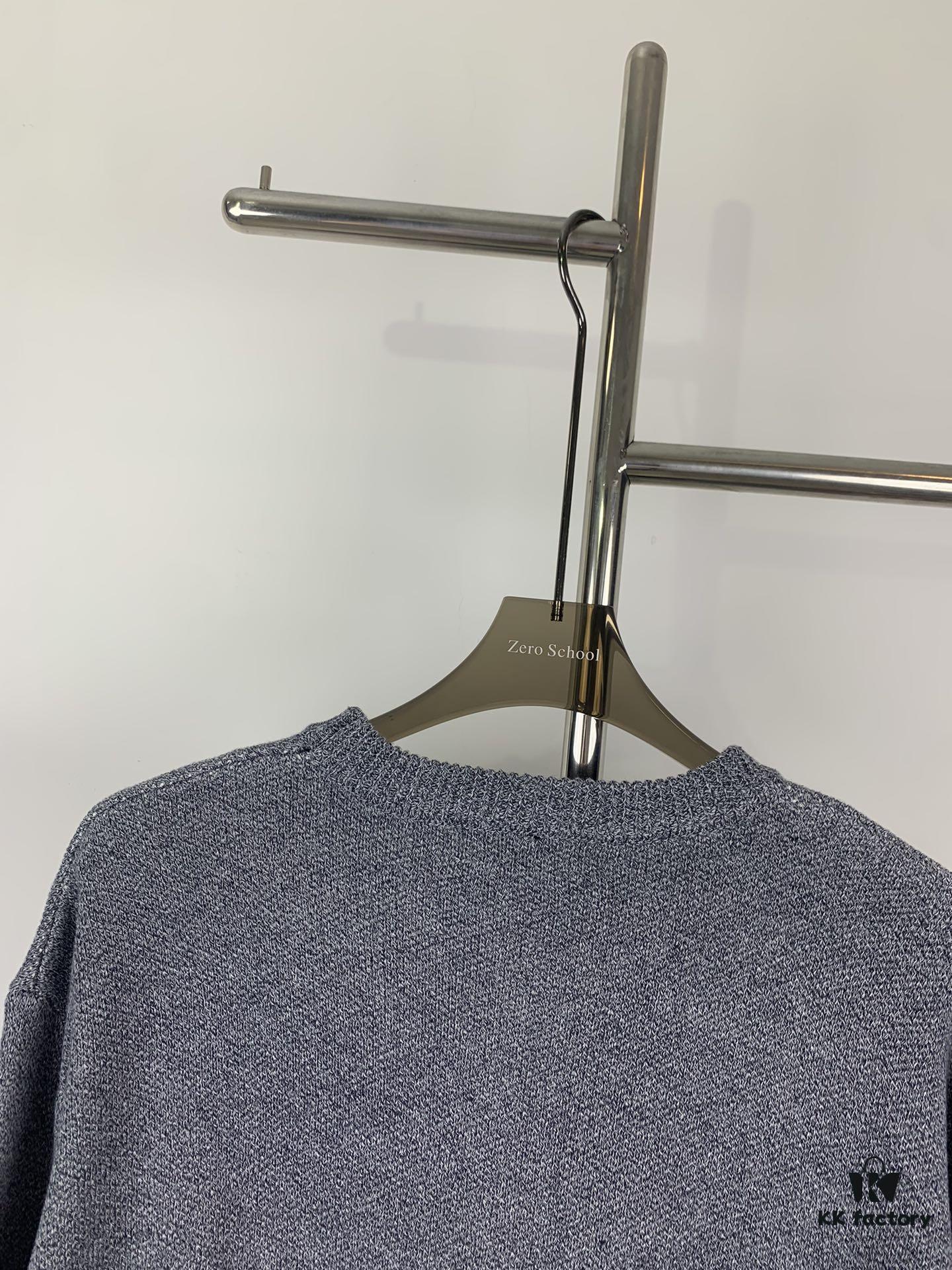 New LOEWE 22SS Exquisite Heather Gray Jacquard Round-Neck Sweater