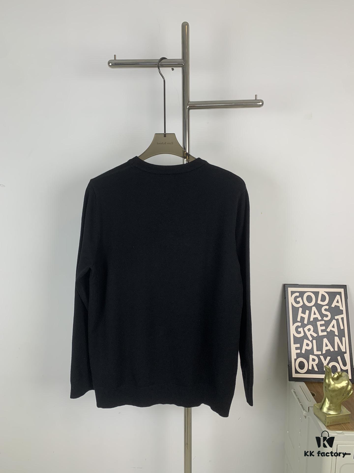 Loewe New Autumn-Winter Jacquard Pocket Knit Pullover Hoodie