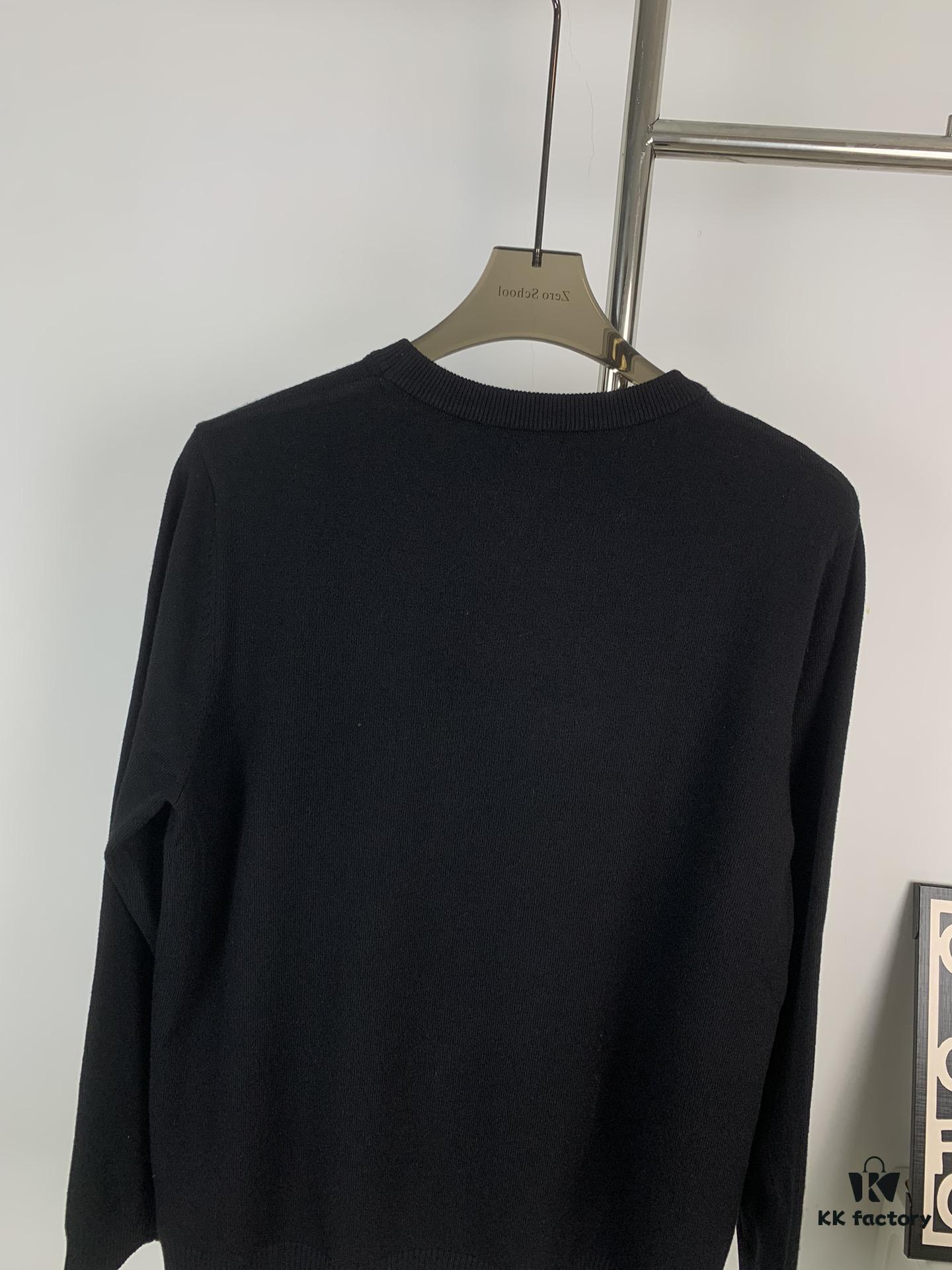 Loewe New Autumn-Winter Jacquard Pocket Knit Pullover Hoodie