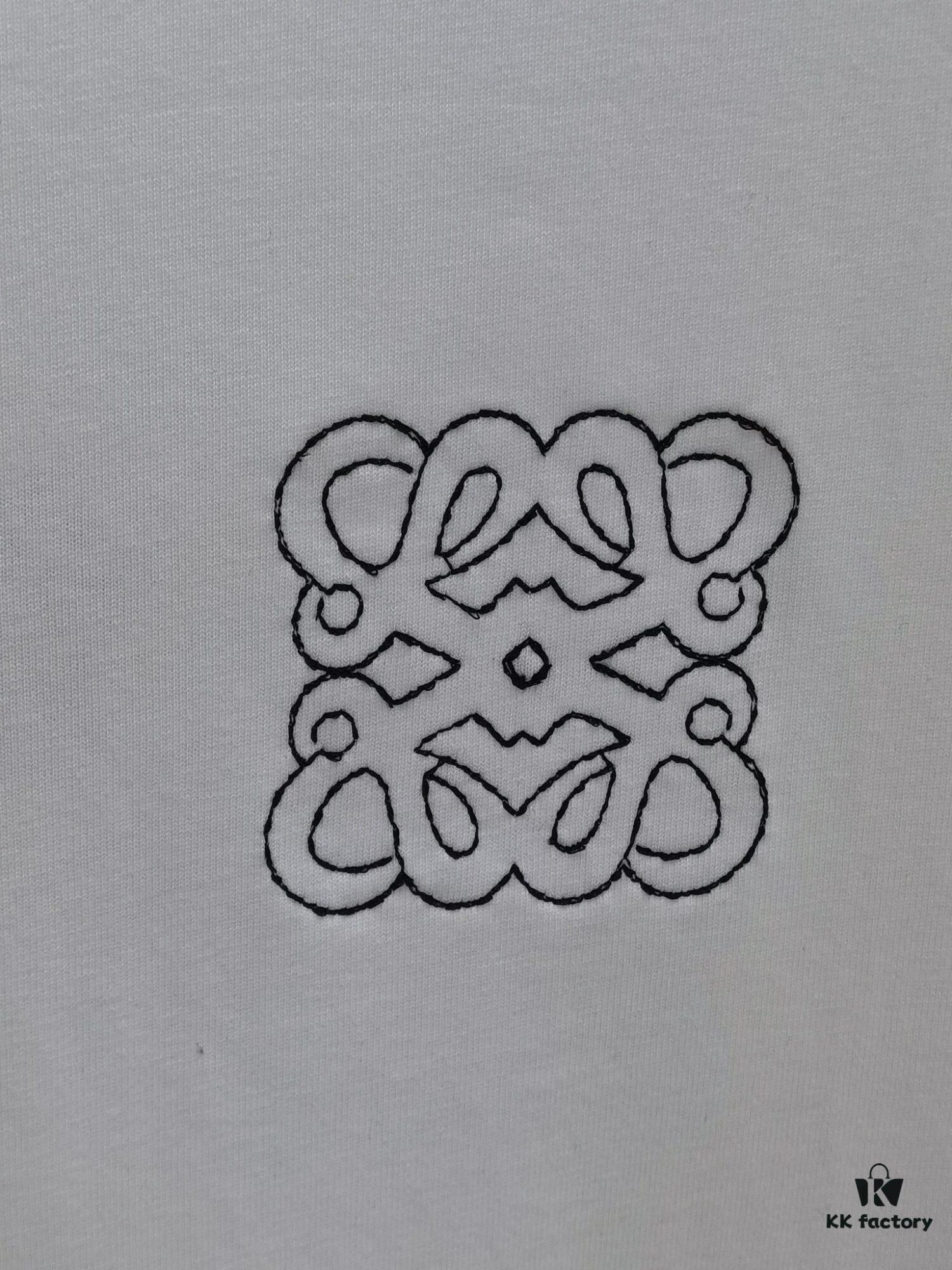 Loewe Embroidered Short Sleeve T-Shirt (Top-tier Embroidery Version, Different from Standard Stock) Unisex 100% Cotton Heavyweight 300g Double-layer Fabric with 320g Sorona Ribbing