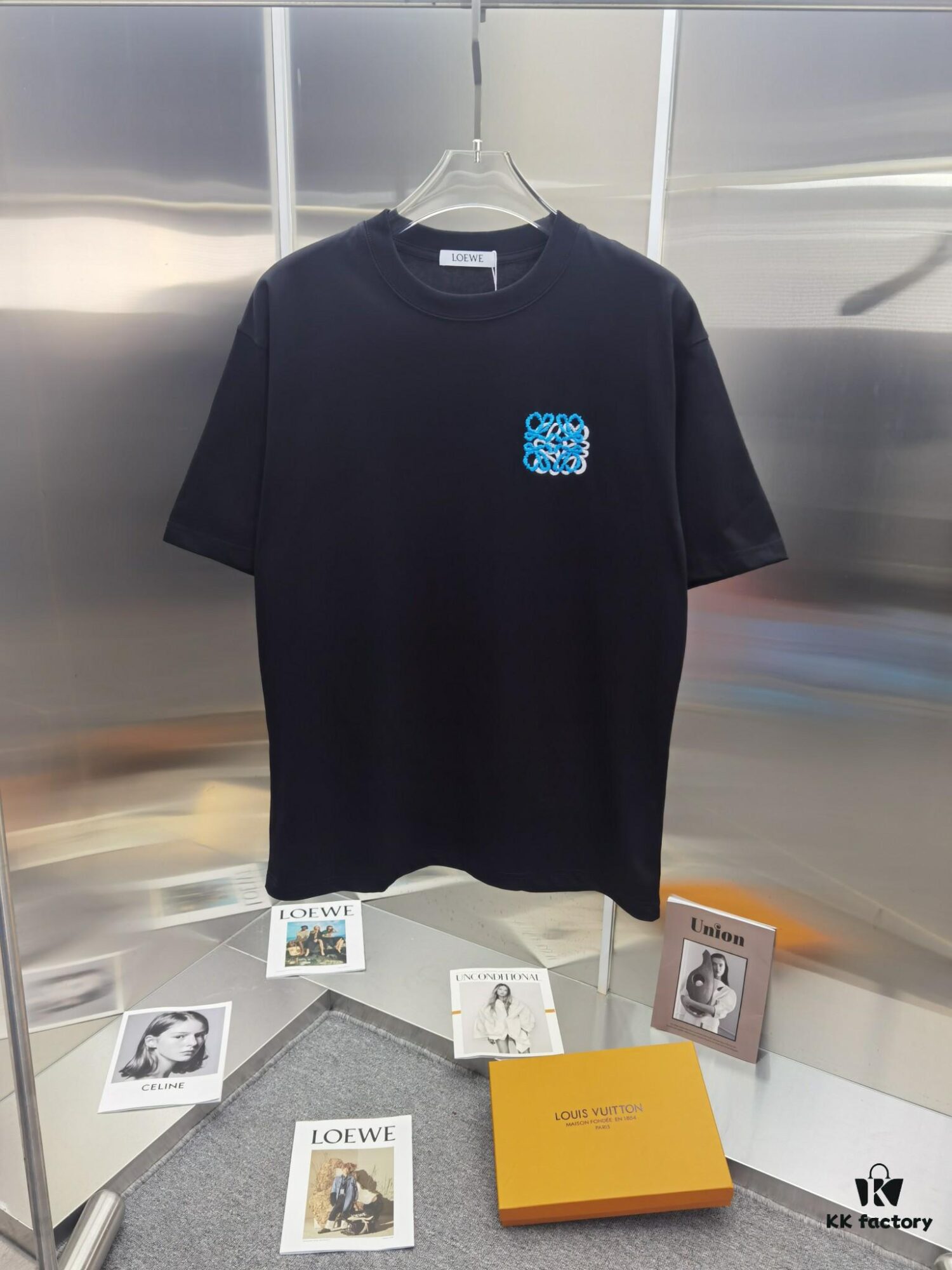 Loewe-Inspired Embroidered Short Sleeve T-Shirt (Premium Embroidery Version, Distinct from Standard Market Offerings)