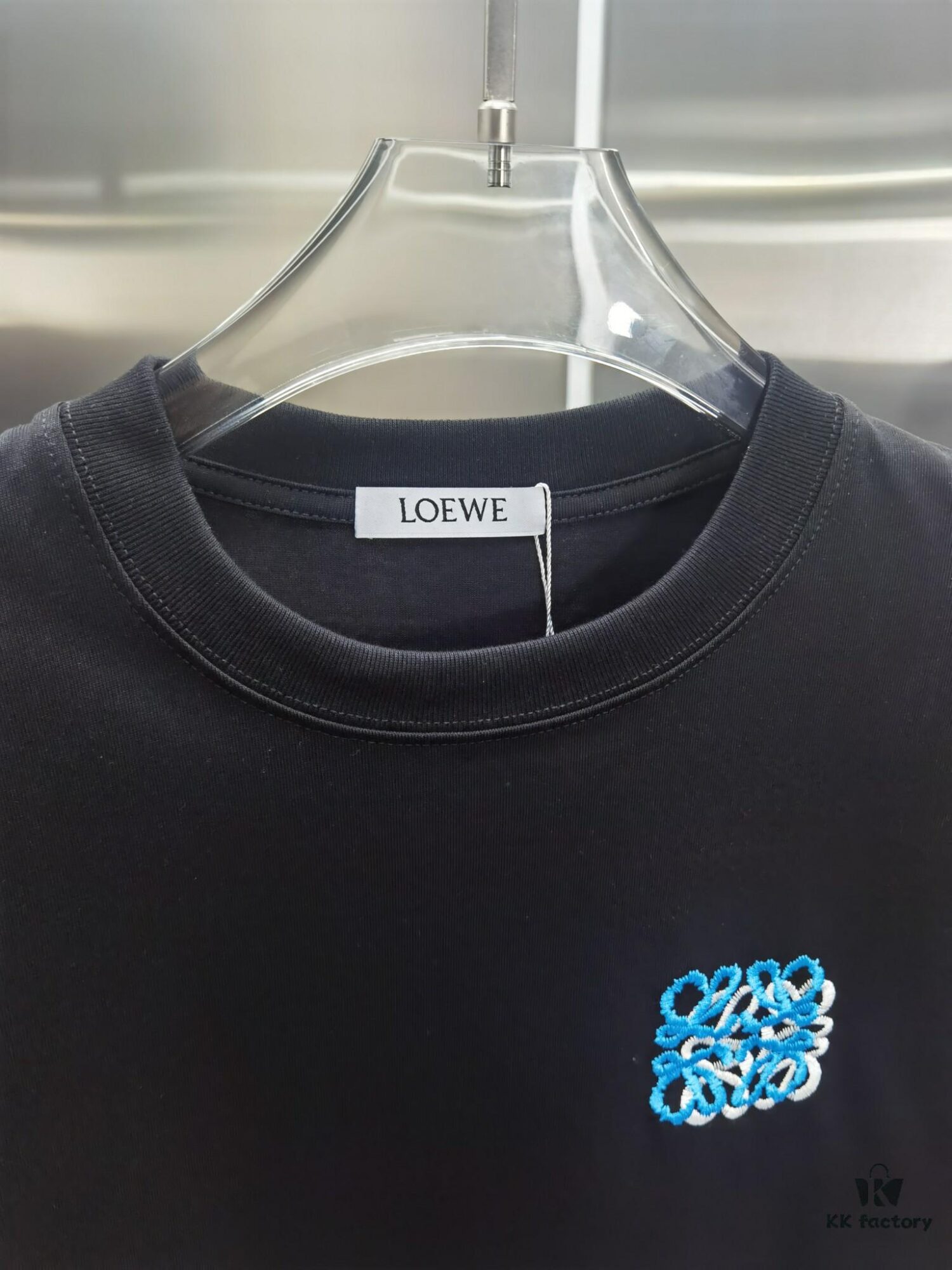 Loewe-Inspired Embroidered Short Sleeve T-Shirt (Premium Embroidery Version, Distinct from Standard Market Offerings)