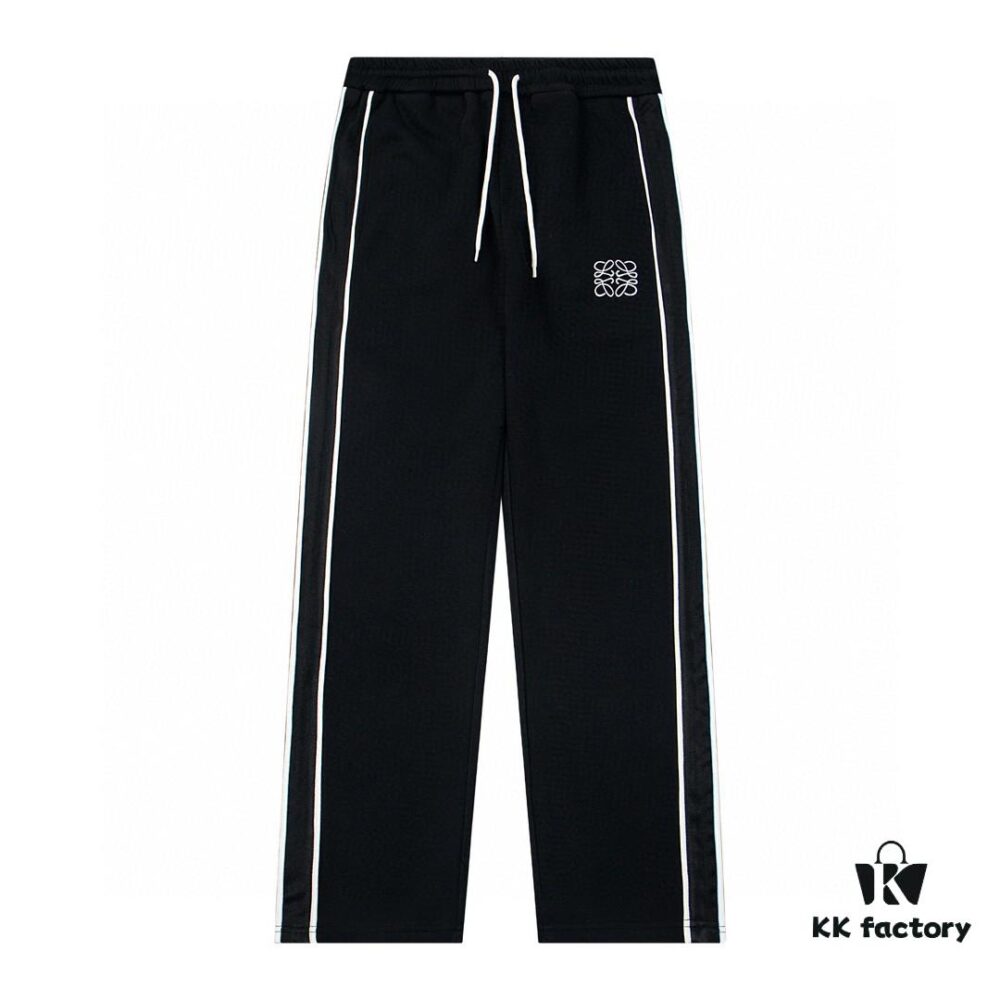 LOEWE New Arrival Letter Embroidered Woven Straight Sweatpants Unisex Casual Trousers